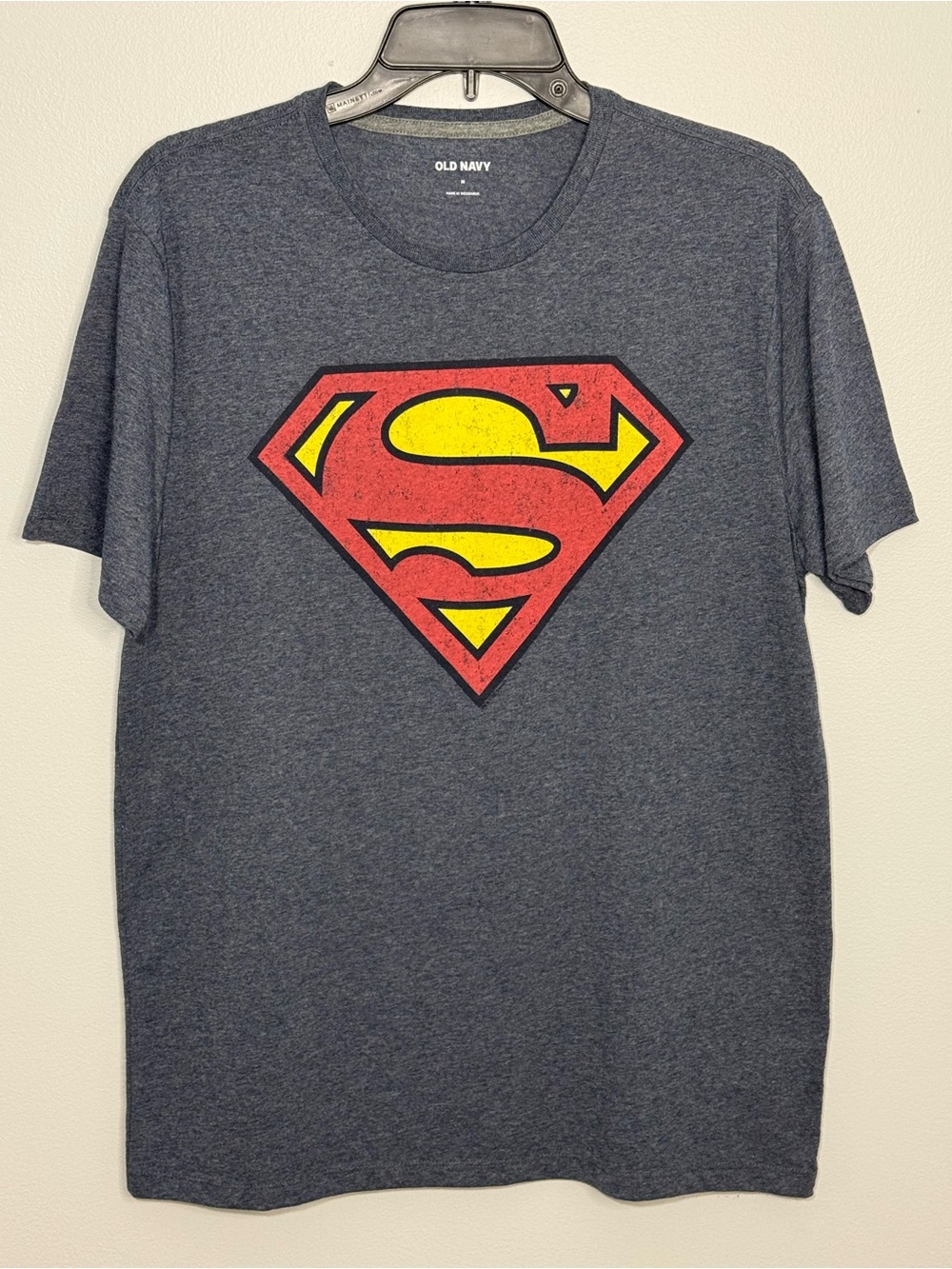 Old Navy Men's Heather Navy Superman Logo Tee